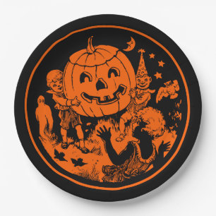Halloween Vintages Design Pappteller