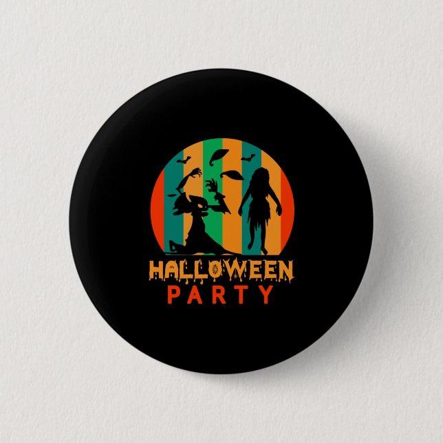 Halloween Vintages Halloween-Party Button (Vorderseite)