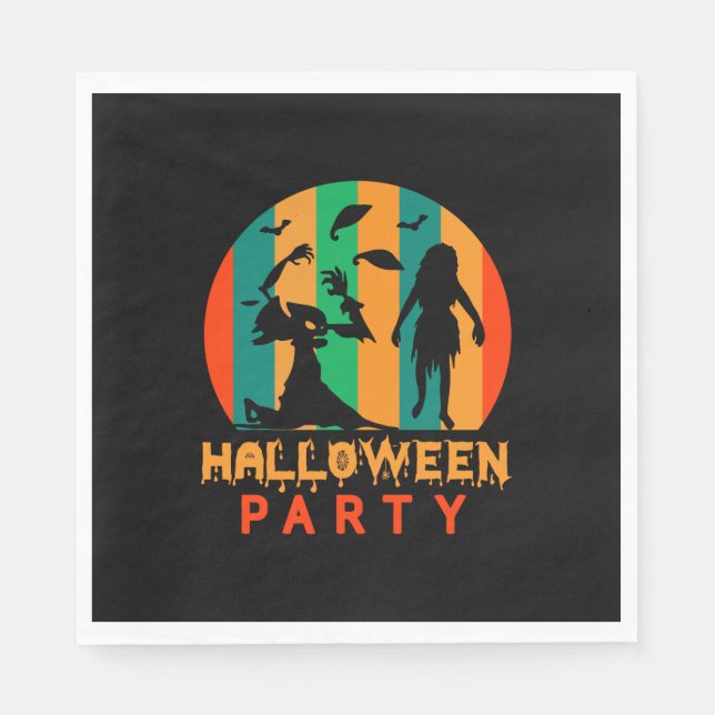 Halloween Vintages Halloween-Party Serviette (Vorderseite)