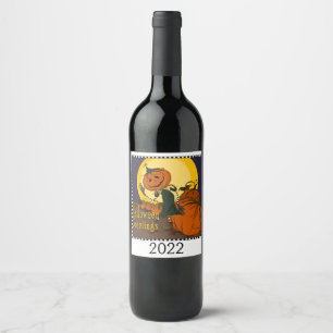 Halloween Vintages Johannisbrotwein Weinetikett