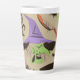 Halloween Vintages Muster Latte Tasse