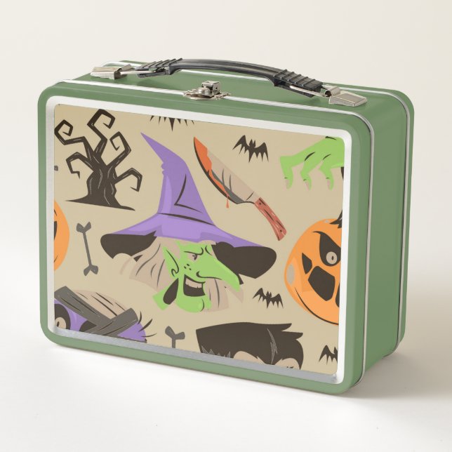 Halloween Vintages Mustermetall Lunch Box (Vorderseite)