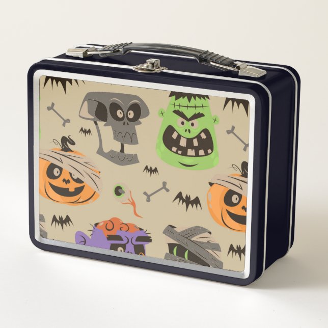 Halloween Vintages Mustermetall Lunch Box (Vorderseite)