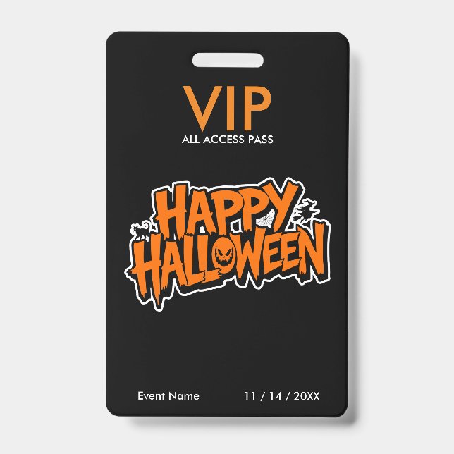 Halloween-VIP-Pass - Alle Access-Party-Pass Ausweis (Vorderseite)