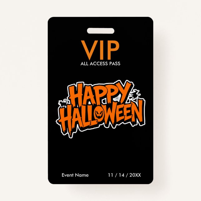 Halloween-VIP-Pass - Alle Access-Party-Pass Ausweis (Vorderseite)
