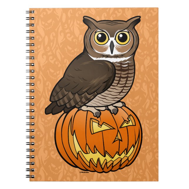 Halloween-Virginia-Uhu Notizblock (Vorderseite)