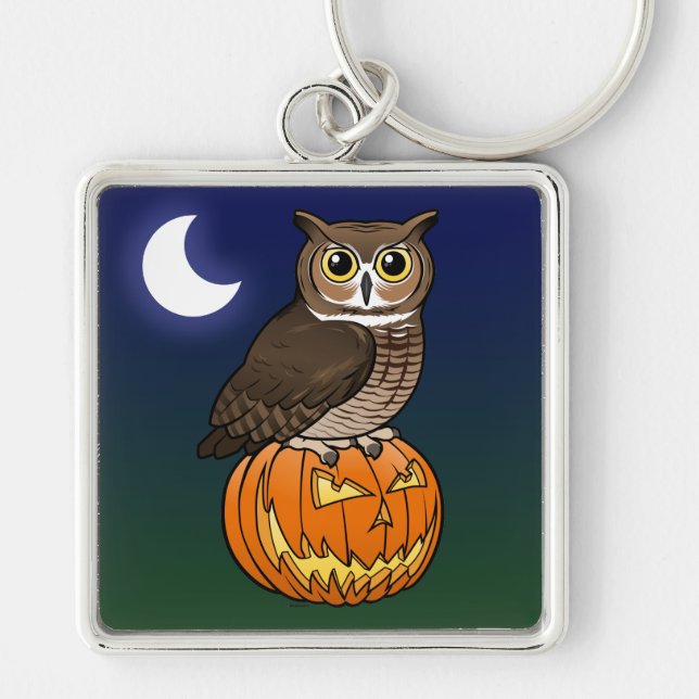 Halloween-Virginia-Uhu Schlüsselanhänger (Vorne)