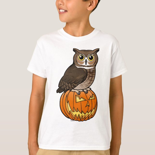 Halloween-Virginia-Uhu T-Shirt (Vorderseite)
