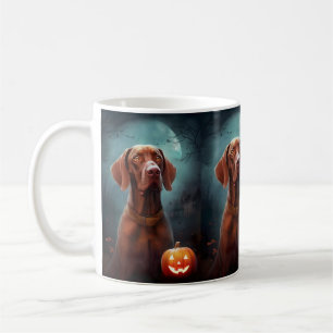 Halloween Vizsla mit Pumpkins Beängstigend Kaffeetasse