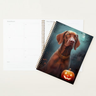 Halloween Vizsla mit Pumpkins Beängstigend Planer