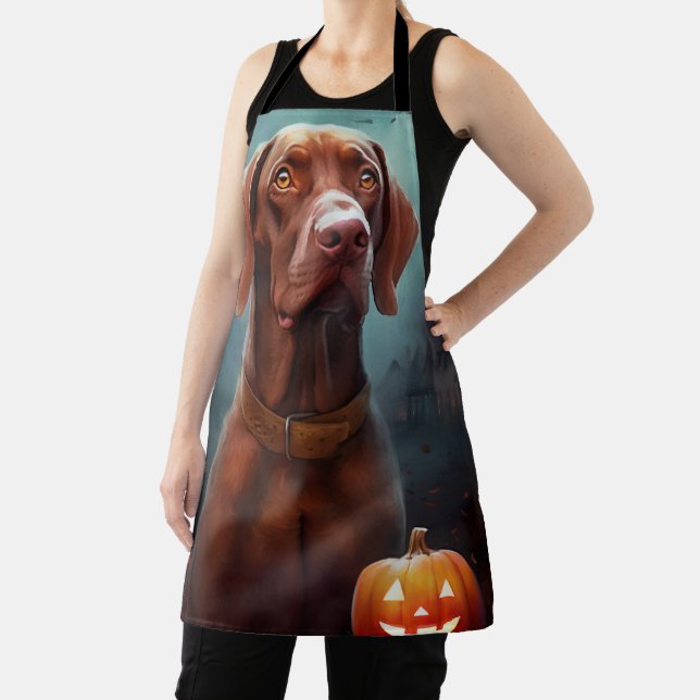 Halloween Vizsla mit Pumpkins Beängstigend Schürze (InSitu)