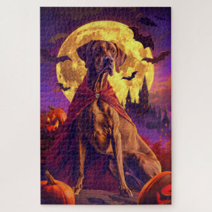 Halloween Vizsla Vampir Kürbis Gruselig Puzzle