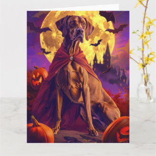 Halloween Vizsla Vampire Pumpkins Beängstigend Karte