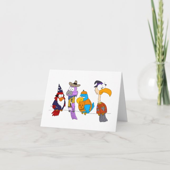 Halloween-Vögel auf einem Wirt Karte (Vorderseite)