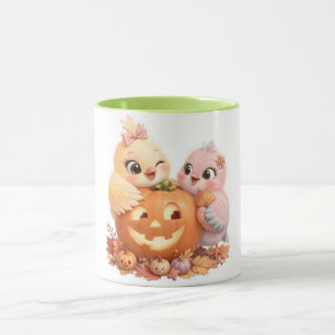 Halloween-Vogel-Paar-Kürbis-Tasse Tasse