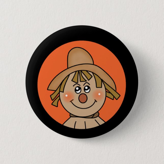 Halloween-Vogelscheuche Button (Vorderseite)