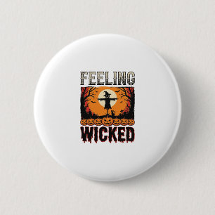 Halloween-Vogelscheuche fühlt sich böse an Vintage Button