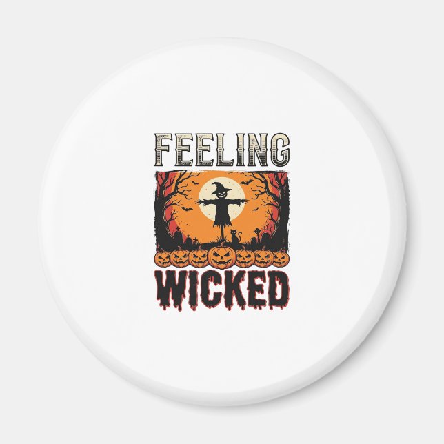 Halloween-Vogelscheuche fühlt sich böse Vintage_1 Magnet (Vorne)