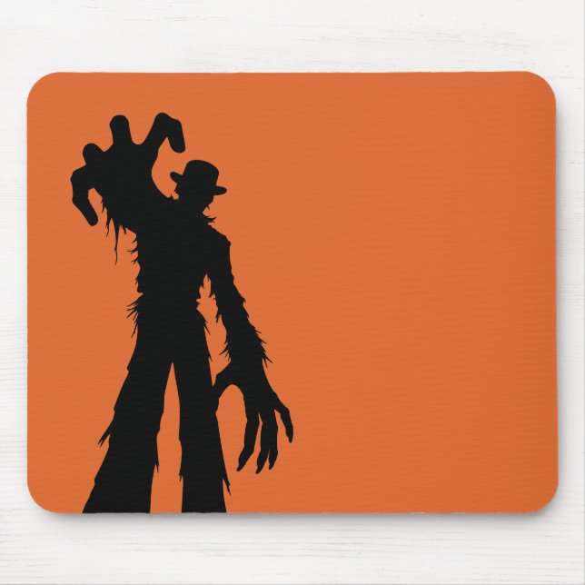 Halloween Vogelscheuche Gruselige Silhouette Orang Mousepad (Vorne)
