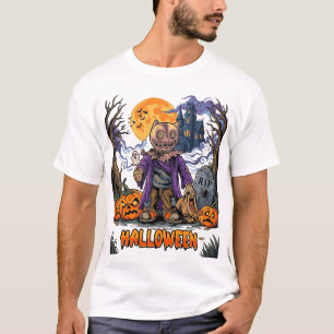 Halloween Vogelscheuche Süßigkeiten Sack Kürbisse T-Shirt