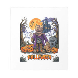 Halloween Vogelscheuche Süßigkeitensack Kürbisse S Notizblock