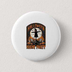 Halloween-Vogelscheuchen-Shirt Vintage-Friedhof-Pa Button