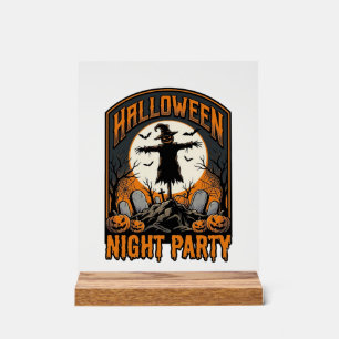 Halloween-Vogelscheuchen-Shirt Vintage-Friedhofspa Acrylschild