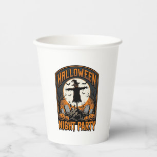 Halloween-Vogelscheuchen-Shirt Vintage-Friedhofspa Pappbecher