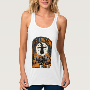 Halloween-Vogelscheuchen-Shirt Vintage-Friedhofspa Tank Top