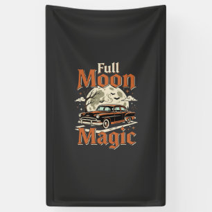 Halloween Vollmond Magie Vintage Auto Banner