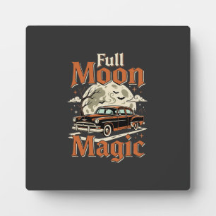 Halloween Vollmond Magie Vintage Auto Fotoplatte