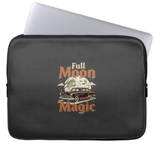 Halloween Vollmond Magie Vintage Auto Laptopschutzhülle