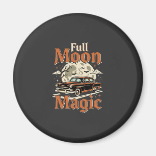 Halloween Vollmond Magie Vintage Auto Magnet
