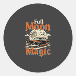 Halloween Vollmond Magie Vintage Auto Runder Aufkleber