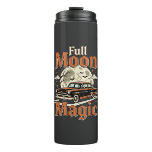 Halloween Vollmond Magie Vintage Auto Thermosbecher