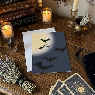 Halloween Vollmond mit Fledermäusen Karte
