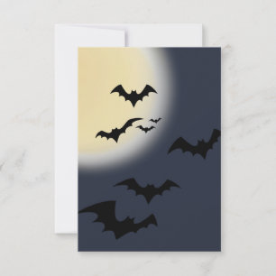 Halloween Vollmond mit Fledermäusen Karte