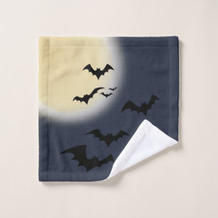 Halloween Vollmond mit Fledermäusen Waschlappen