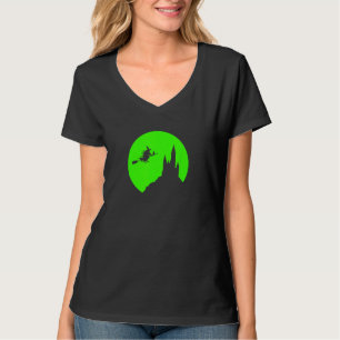 Halloween Vollmond Spuk Schloss FliegenHexe auf T-Shirt