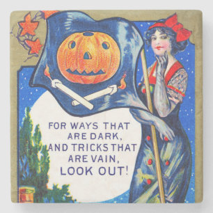 Halloween Vorsicht Halloween-Zeit Steinuntersetzer