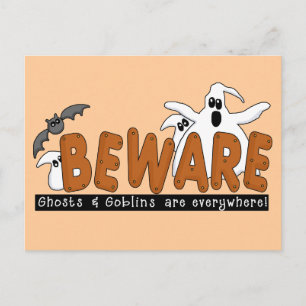 Halloween Vorsicht vor T - Shirt und Geschenken Postkarte