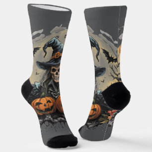 Halloween, Wächter der Kürbisse, Totenkopf, Kürbis Socken
