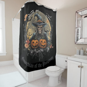 Halloween, Wächter der Kürbisse, Totenkopf-Kürbiss Duschvorhang