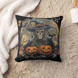 Halloween, Wächter der Kürbisse, Totenkopf-Kürbiss Kissen