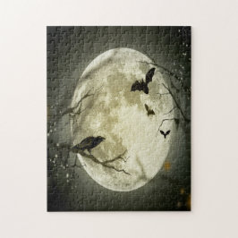 Halloween-Wald, Fledermäuse, Landschaft Puzzle