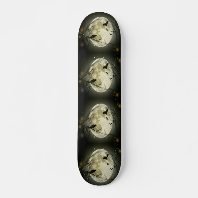 Halloween-Wald, Fledermäuse, Landschaft Skateboard (Vorne)