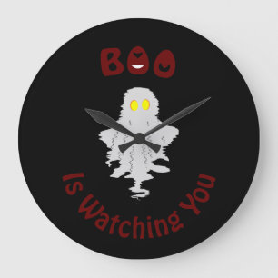 Halloween Wall Clock   Boo beobachtet dich Große Wanduhr