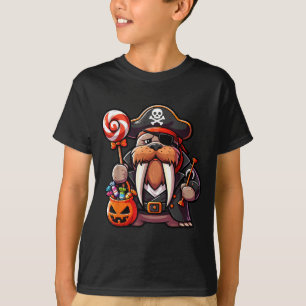 Halloween-Walross-Piratenaugenklappen-Süßigkeiten- T-Shirt