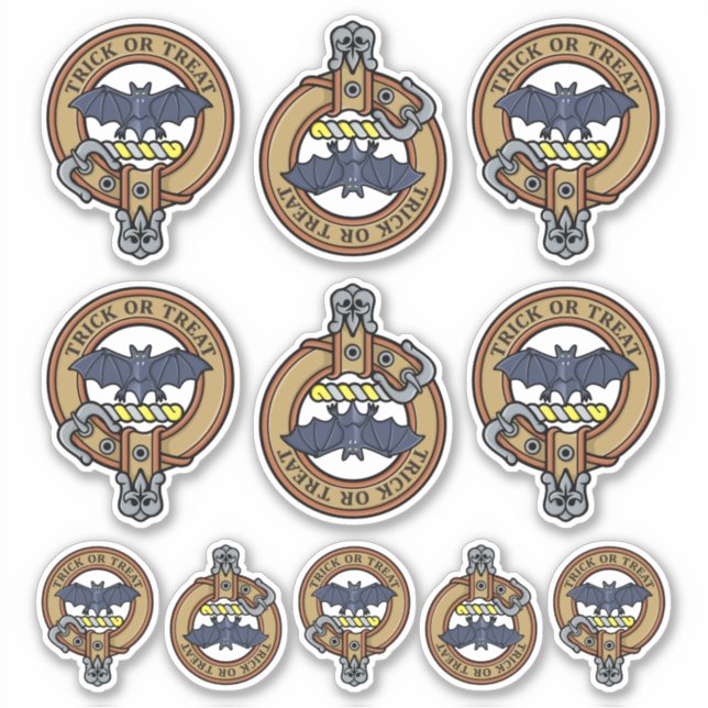 Halloween Wappen Sticker Set (Vorderseite)
