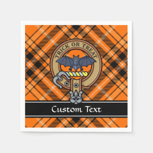 Halloween Wappen über Tartan Napkins Serviette